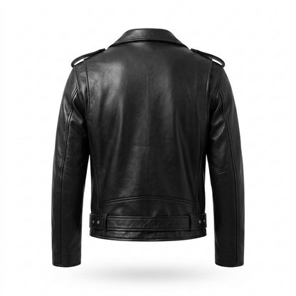 Mens Outlet House - Visan | Asymmetrical Belted Leather Jacket Men