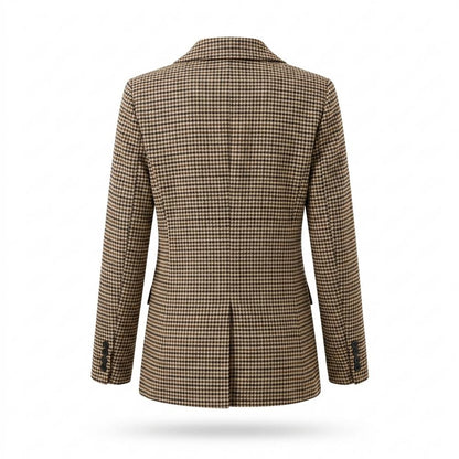 Mens Outlet House - Nezur | Houndstooth Double-Breasted Blazer Women