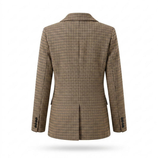 Mens Outlet House - Nezur | Houndstooth Double-Breasted Blazer Women