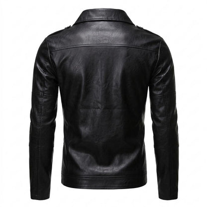 Mens Outlet House - Camor | Asymmetrical Zip-Up Leather Jacket Men