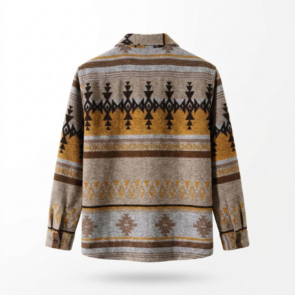 Mens Outlet House - Kelan | Geometric-Print Button-Front Shirt Men