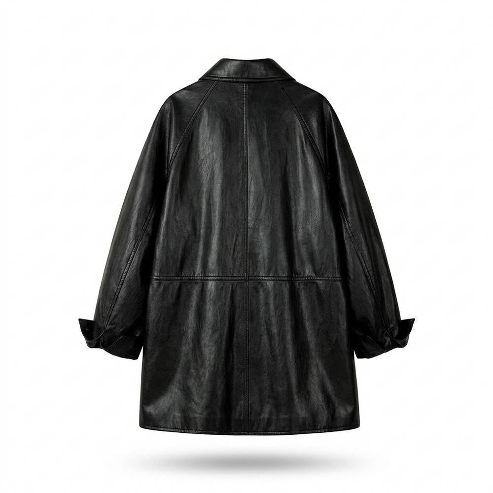 Mens Outlet House - Kevel | Oversized Faux-Leather Coat Unisex