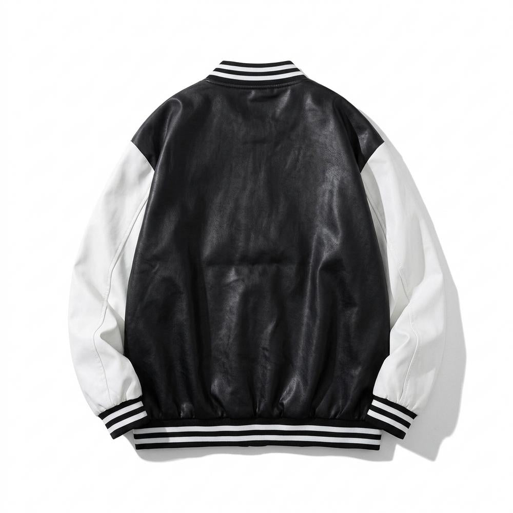 Mens Outlet House - Cozun | Faux Leather Two-Tone Jacket Unisex