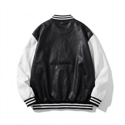 Mens Outlet House - Cozun | Faux Leather Two-Tone Jacket Unisex