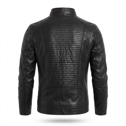 Mens Outlet House - Rivel | Quilted Zip-Up Leather Jacket Men