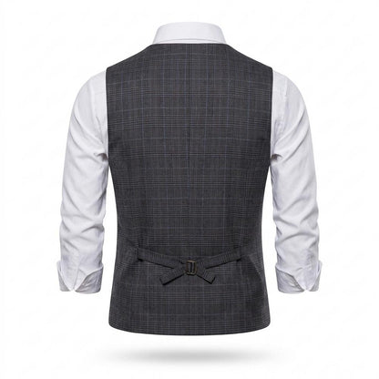Mens Outlet House - Semon | Double-Breasted Plaid Vest Men