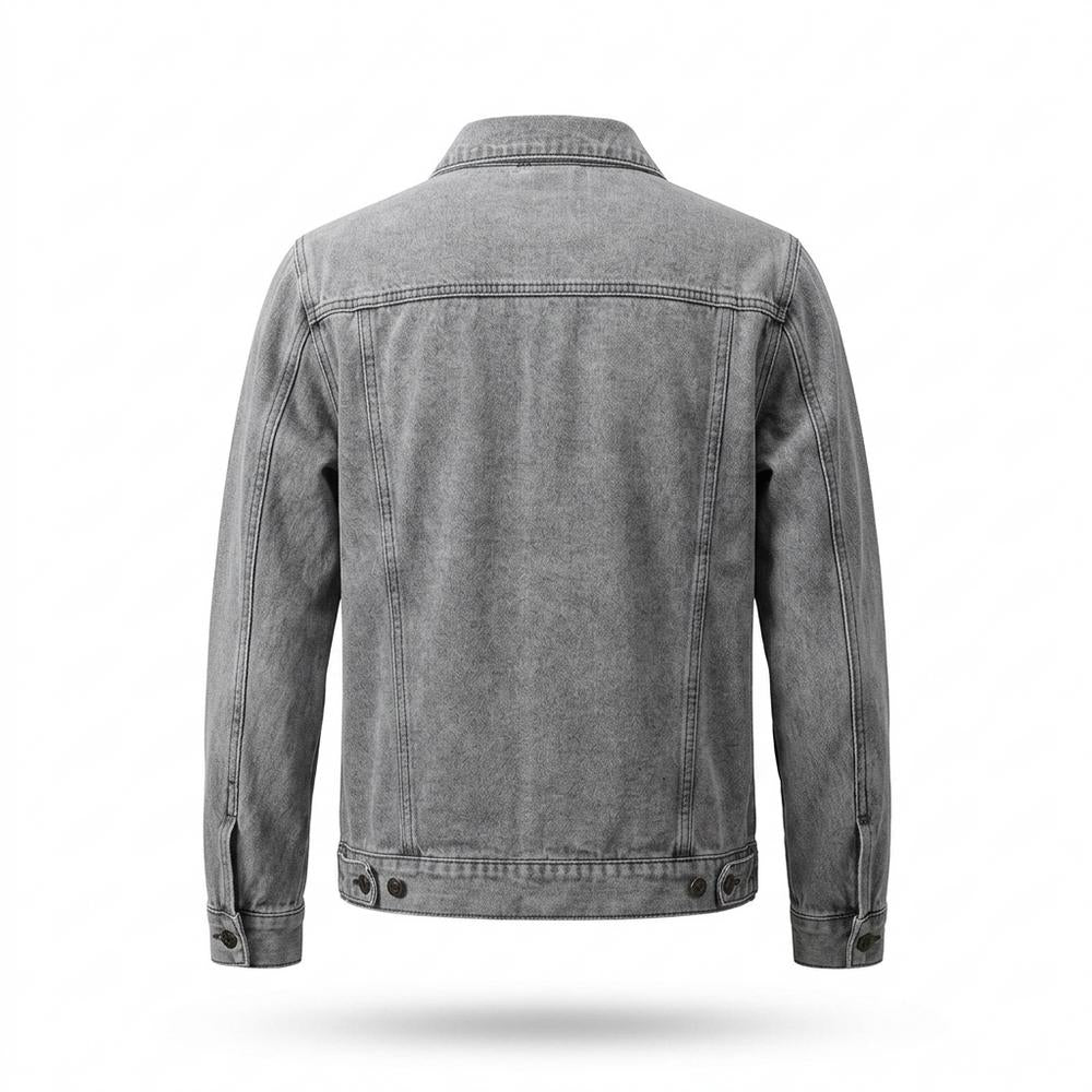 Mens Outlet House - Nisan | Washed Button-Front Denim Jacket Men