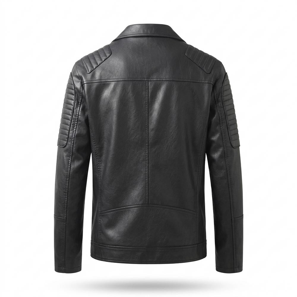 Mens Outlet House - Lenor | Quilted Asymmetrical Leather Jacket Men