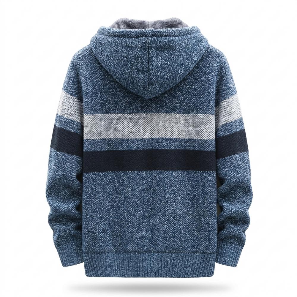 Mens Outlet House - Yoron | Fleece-Lined Striped Hoodie Men