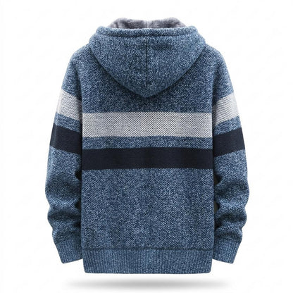 Mens Outlet House - Yoron | Fleece-Lined Striped Hoodie Men