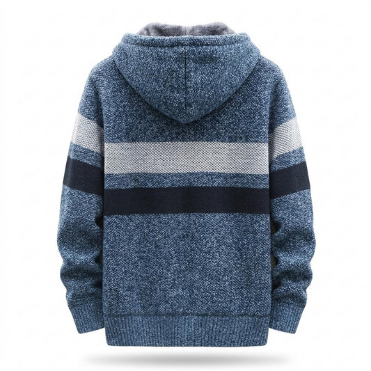 Mens Outlet House - Yoron | Fleece-Lined Striped Hoodie Men