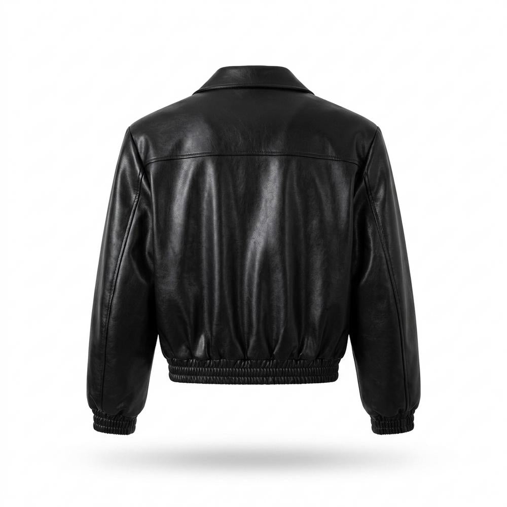 Mens Outlet House - Kelom | Multi-Pocket Zip-Up Leather Jacket Unisex