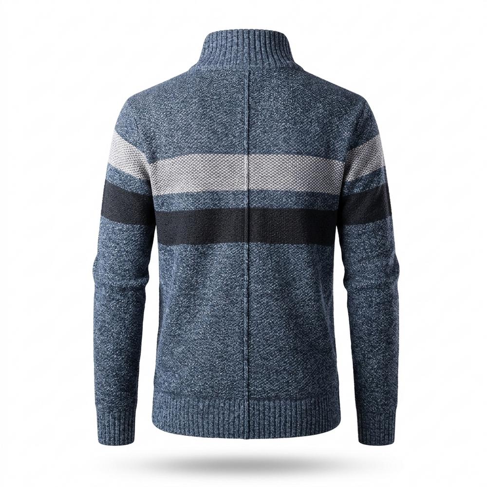 Mens Outlet House - Dasan | Zip-Up Striped Knit Cardigan Men