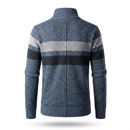 Mens Outlet House - Dasan | Zip-Up Striped Knit Cardigan Men