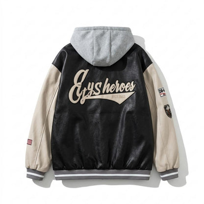 Mens Outlet House - Rorev | Hooded Faux-Leather Jacket Unisex