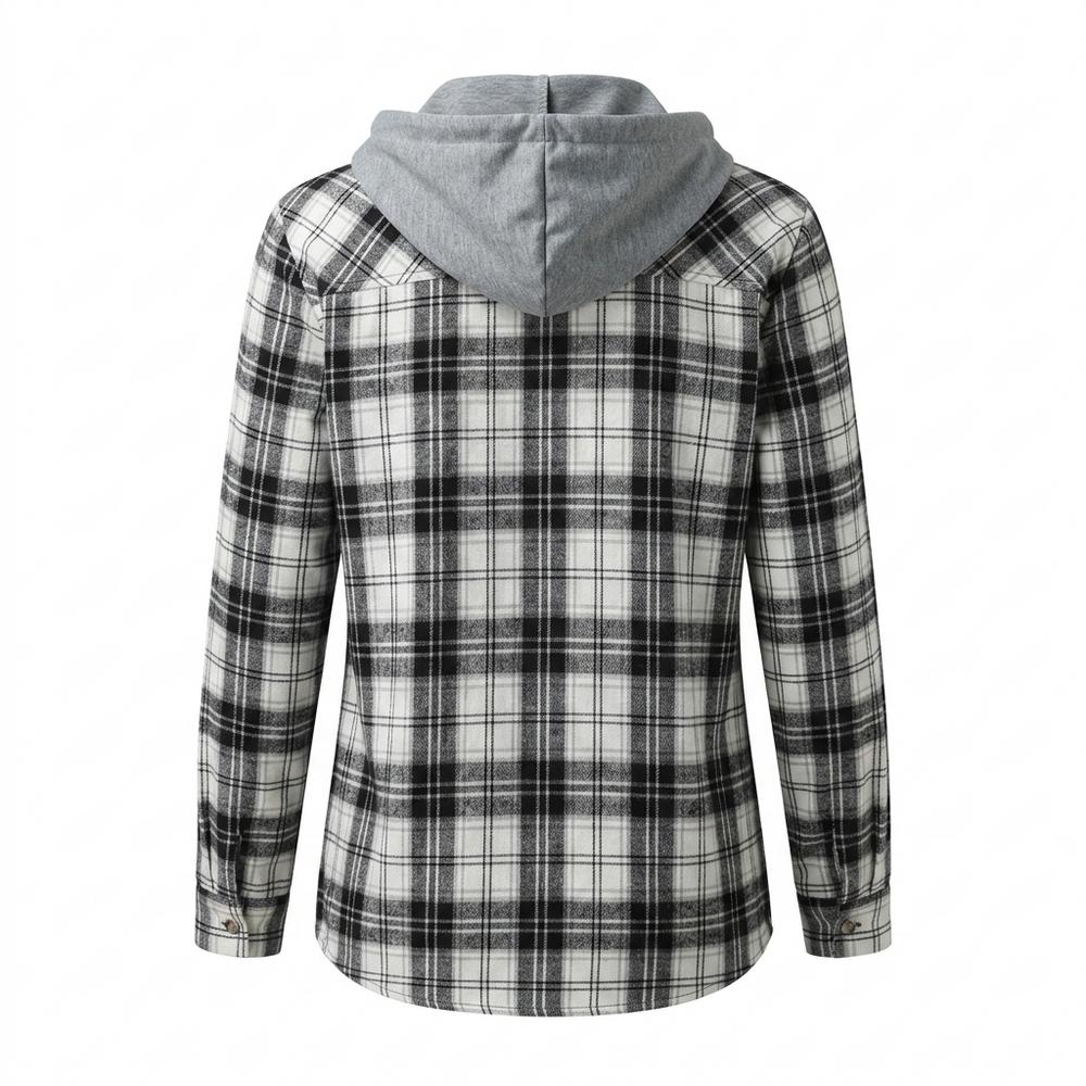 Mens Outlet House - Varan | Plaid Hooded Shirt Women