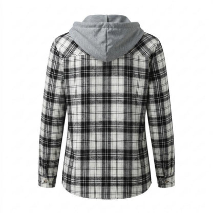 Mens Outlet House - Varan | Plaid Hooded Shirt Women