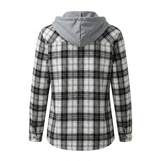 Mens Outlet House - Varan | Plaid Hooded Shirt Women