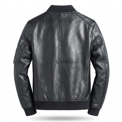 Mens Outlet House - Varam | Slim-Fit Zip-Up Leather Jacket Men