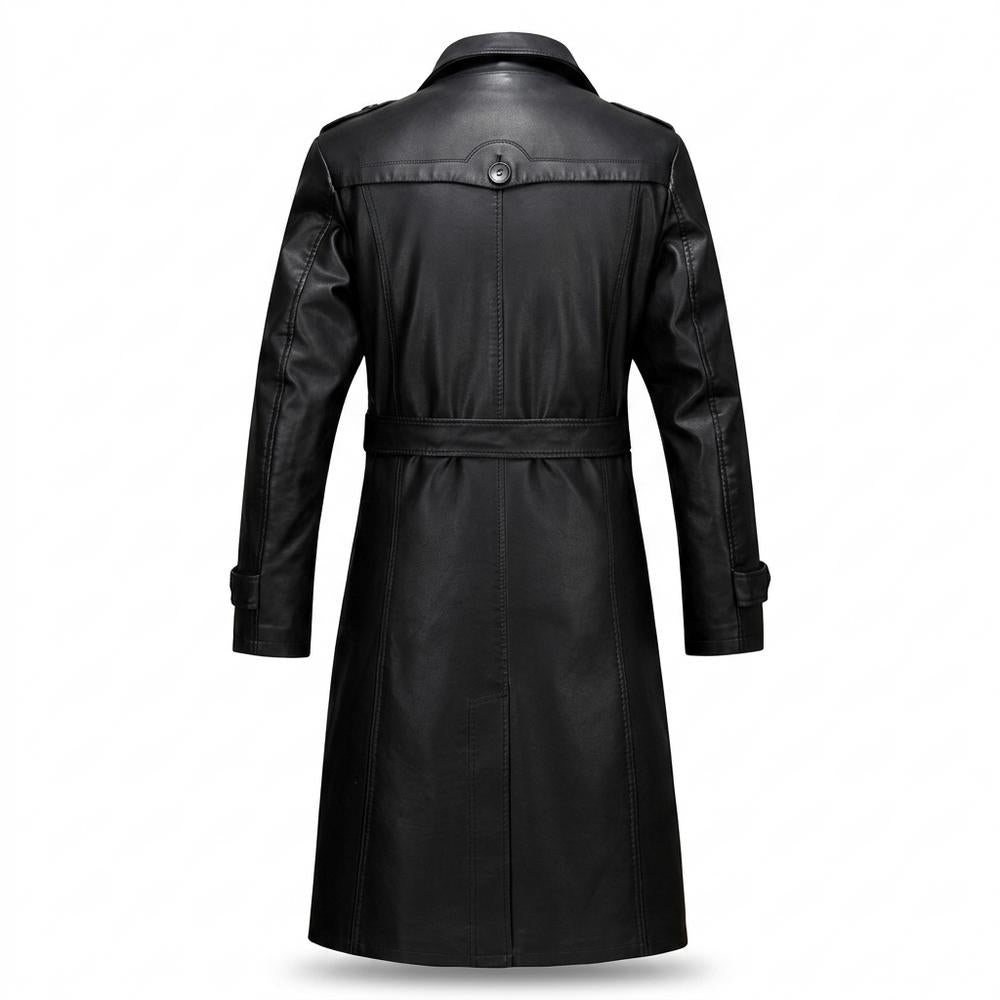 Mens Outlet House - Taron | Leather Belted Coat Men