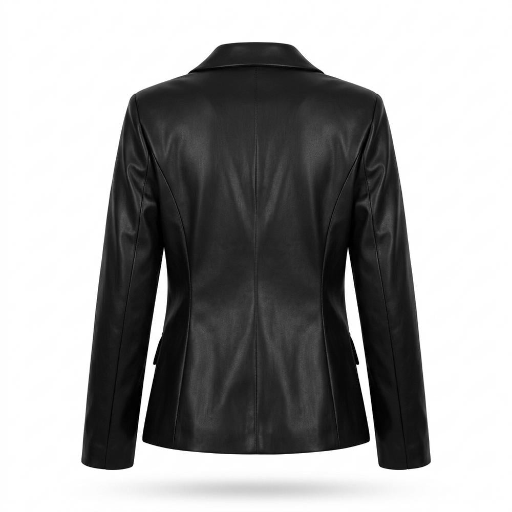 Mens Outlet House - Movum | Double-Breasted Faux-Leather Blazer Women