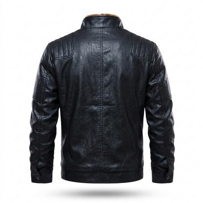 Mens Outlet House - Salev | Velvet-Lined Multi-Pocket Leather Jacket Men