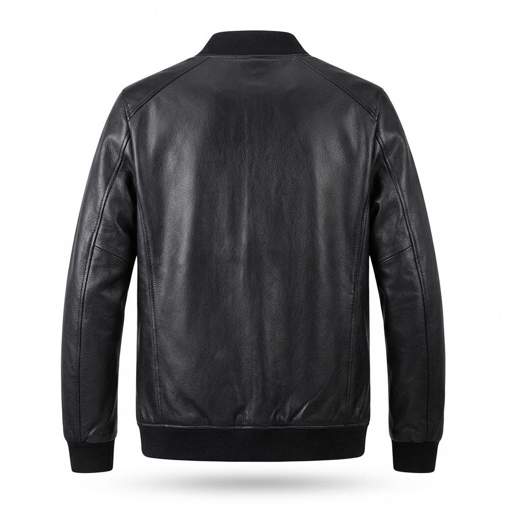 Mens Outlet House - Tifuk | Zip-Up Slim-Fit Leather Jacket Men