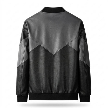 Mens Outlet House - Niren | Two-Tone Textured Leather Jacket Men