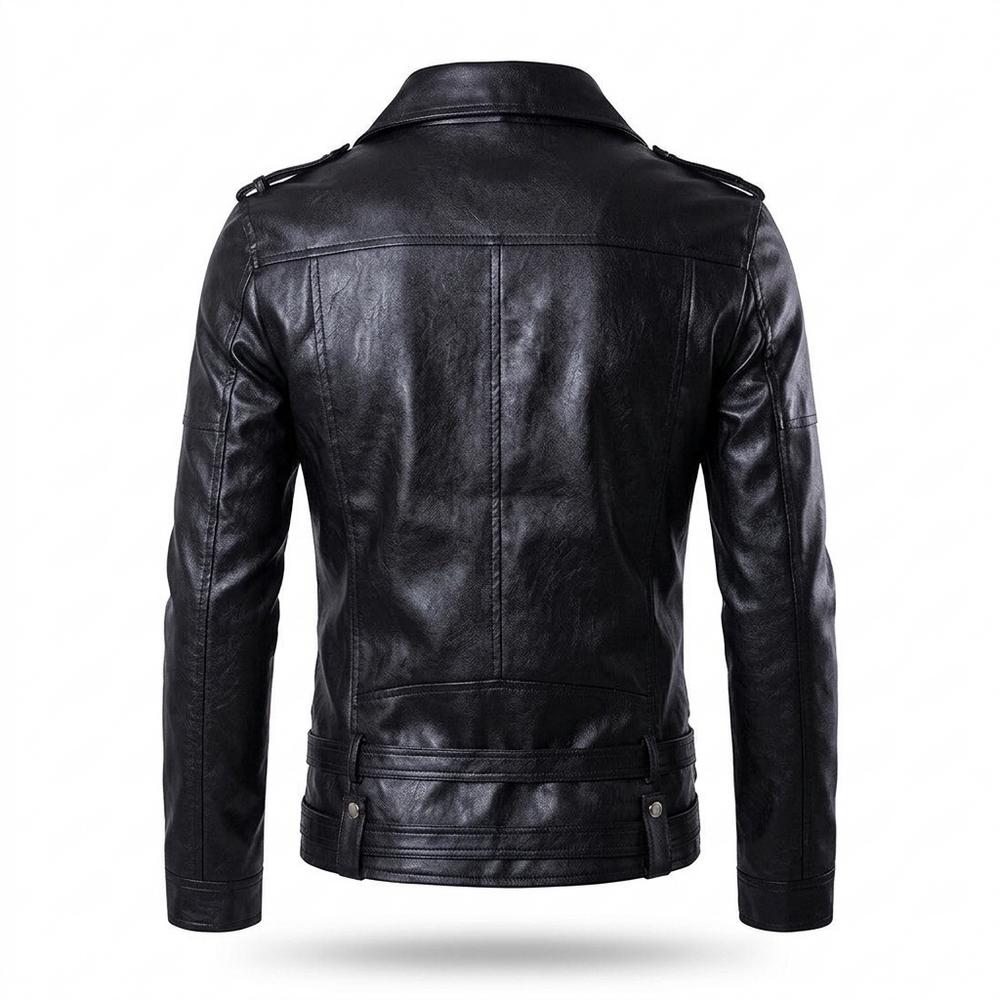 Mens Outlet House - Daral | Asymmetrical Belted Leather Jacket Men