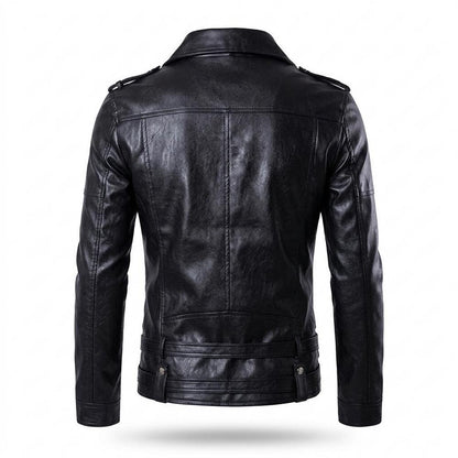 Mens Outlet House - Daral | Asymmetrical Belted Leather Jacket Men
