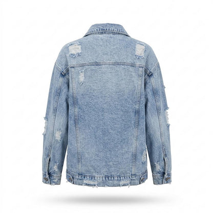 Mens Outlet House - Nivan | Distressed Oversized Denim Jacket Women
