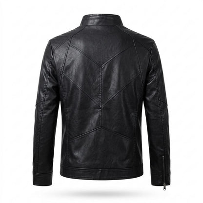 Mens Outlet House - Lylar | Zippered Stand-Collar Leather Jacket Men