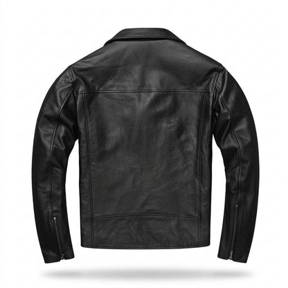 Mens Outlet House - Varon | Asymmetrical Zippered Leather Jacket Men