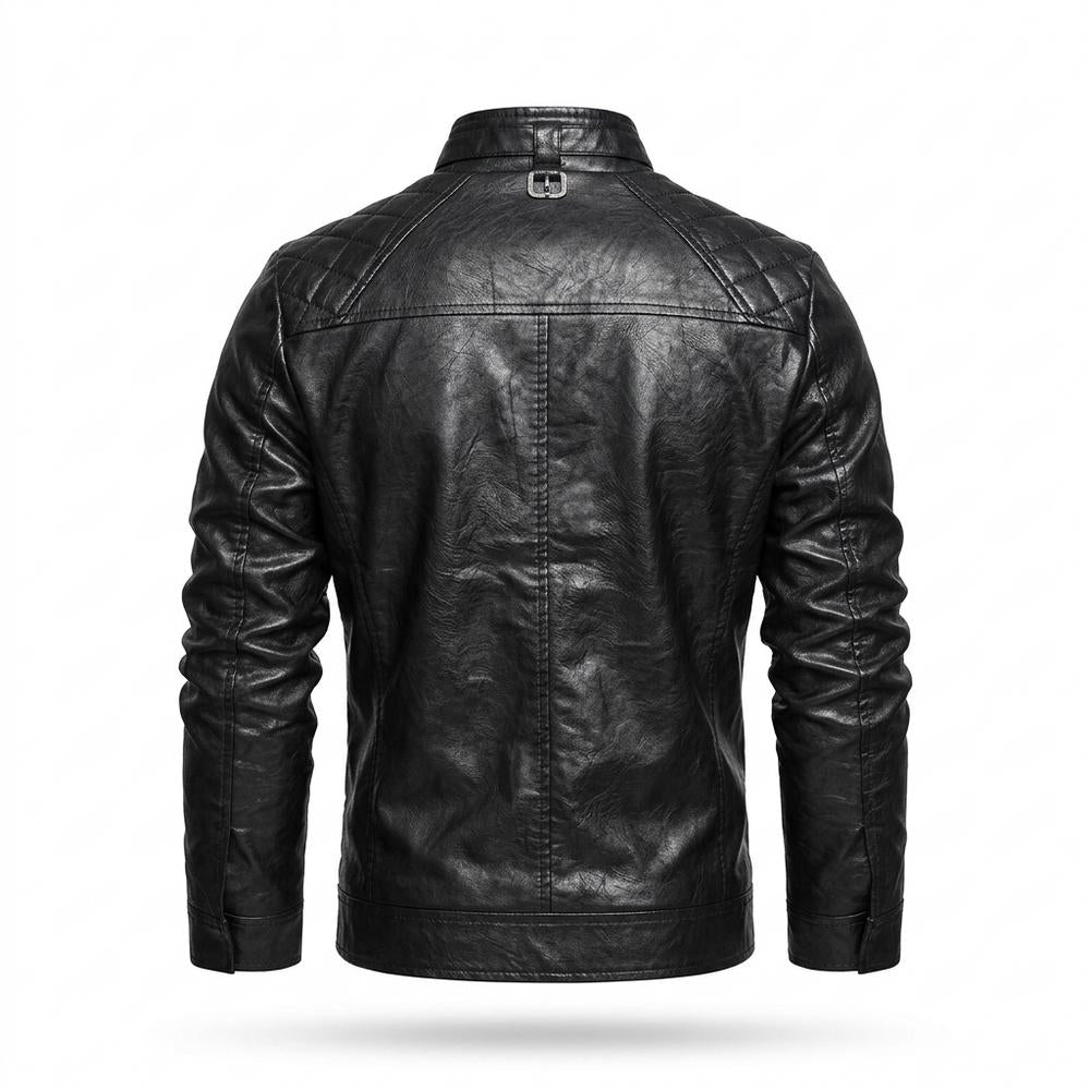 Mens Outlet House - Eltir | Quilted Zip-Up Leather Jacket Men