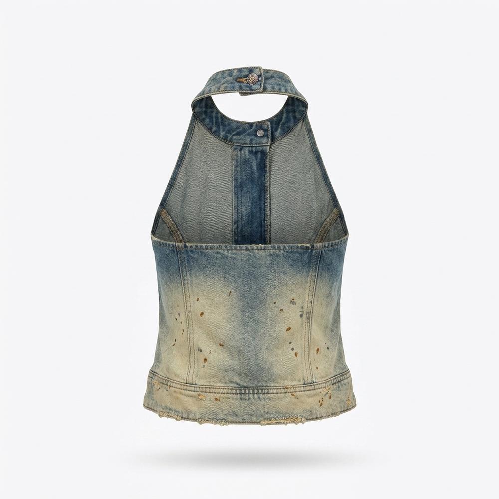 Mens Outlet House - Darev | Washed Halterneck Top Women