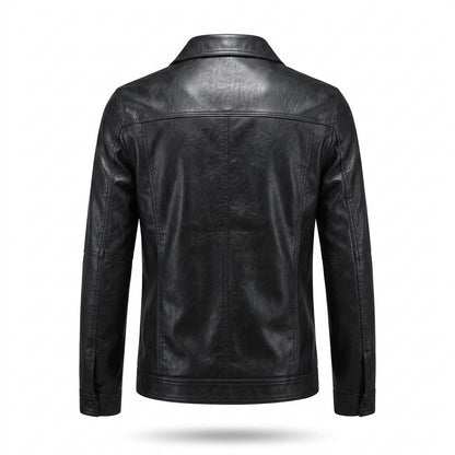 Mens Outlet House - Viren | Faux Leather Button-Front Leather Jacket Men