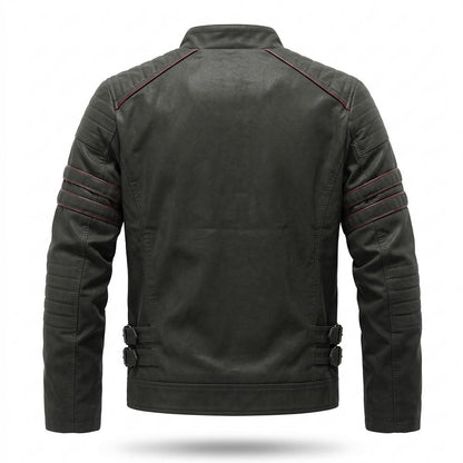 Mens Outlet House - Yotal | Quilted Piped Leather Jacket Men