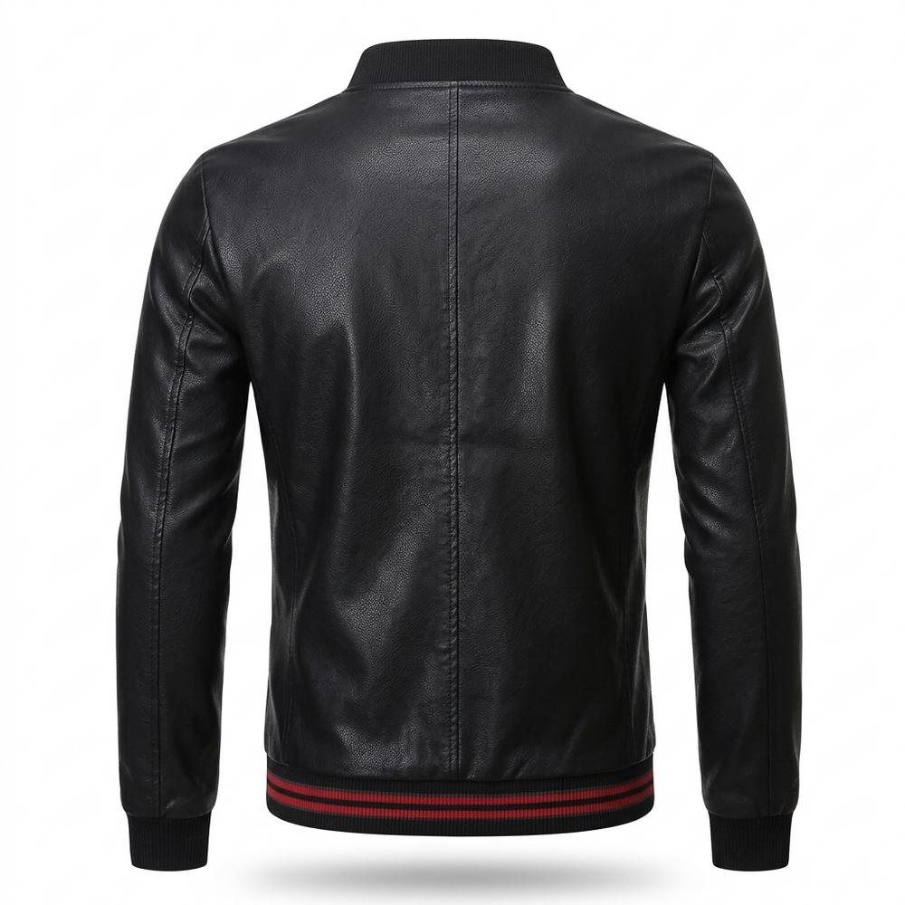 Mens Outlet House - Sarel | Zip-Up Fitted Leather Jacket Men