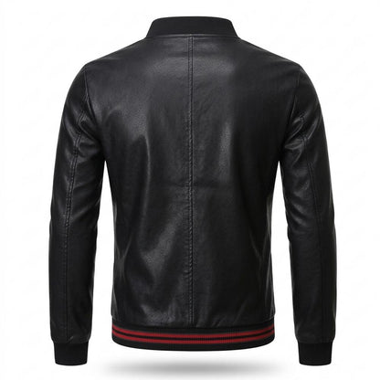 Mens Outlet House - Sarel | Zip-Up Fitted Leather Jacket Men