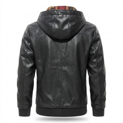 Mens Outlet House - Laran | Hooded Lined Leather Jacket Men