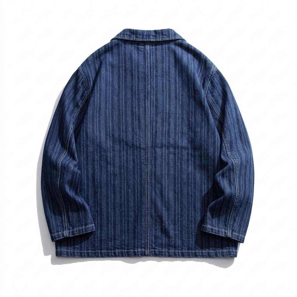 Mens Outlet House - Aovur | Striped Denim Blazer Men