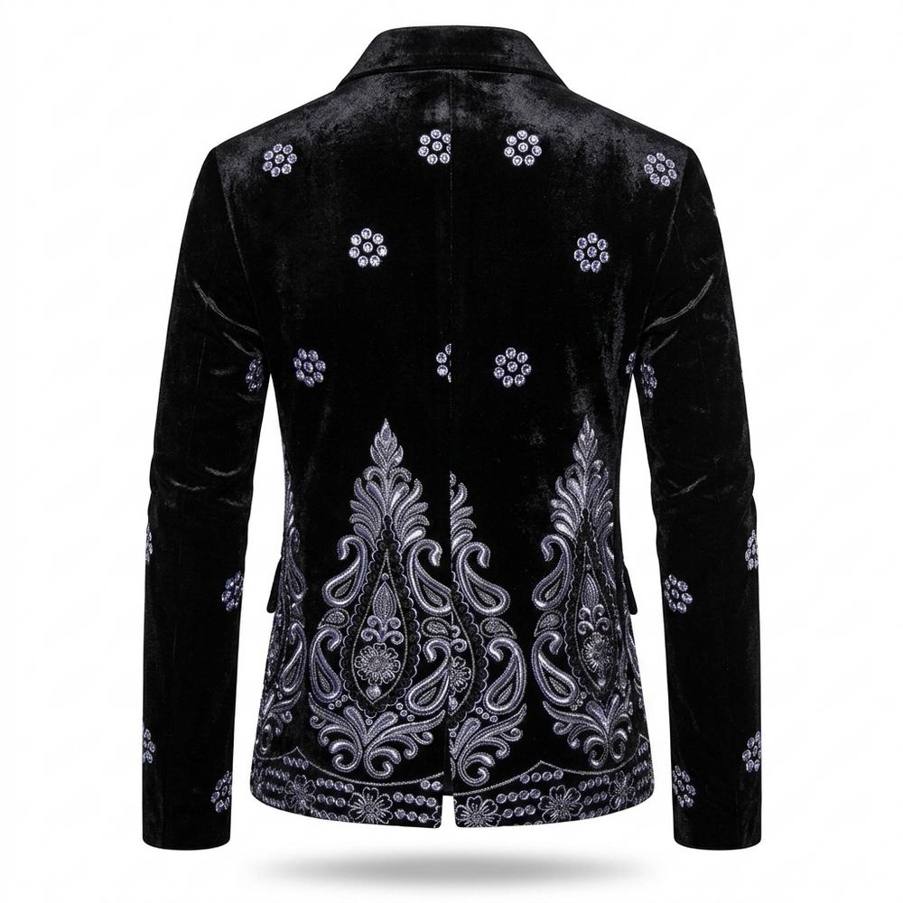 Mens Outlet House - Casil | Velvet Embroidered Blazer Men