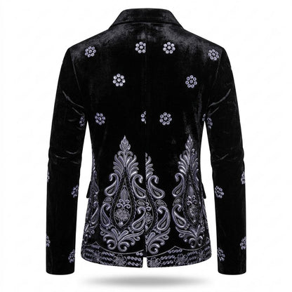 Mens Outlet House - Casil | Velvet Embroidered Blazer Men