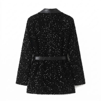 Mens Outlet House - Cosan | Sequined Belted Blazer Women