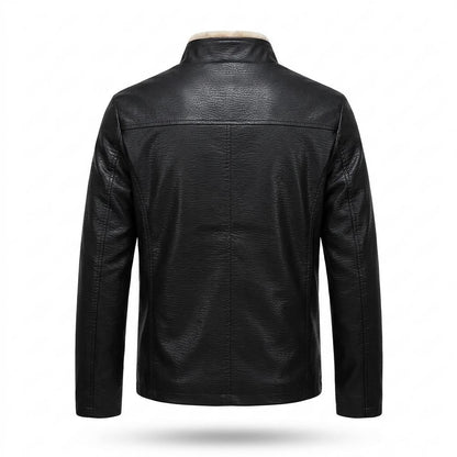 Mens Outlet House - Vavel | Sherpa-Lined Zip-Up Leather Jacket Men