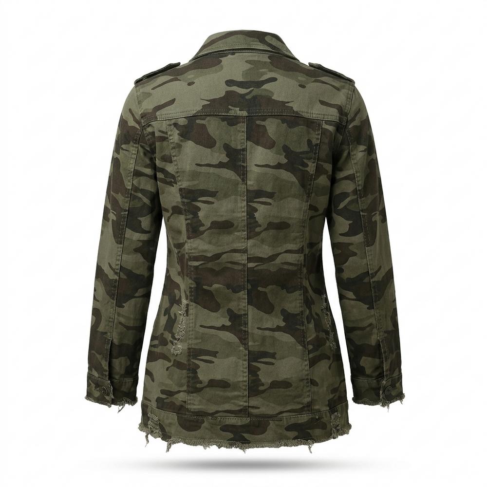 Mens Outlet House - Lohal | Camouflage Button-Front Denim Jacket Women