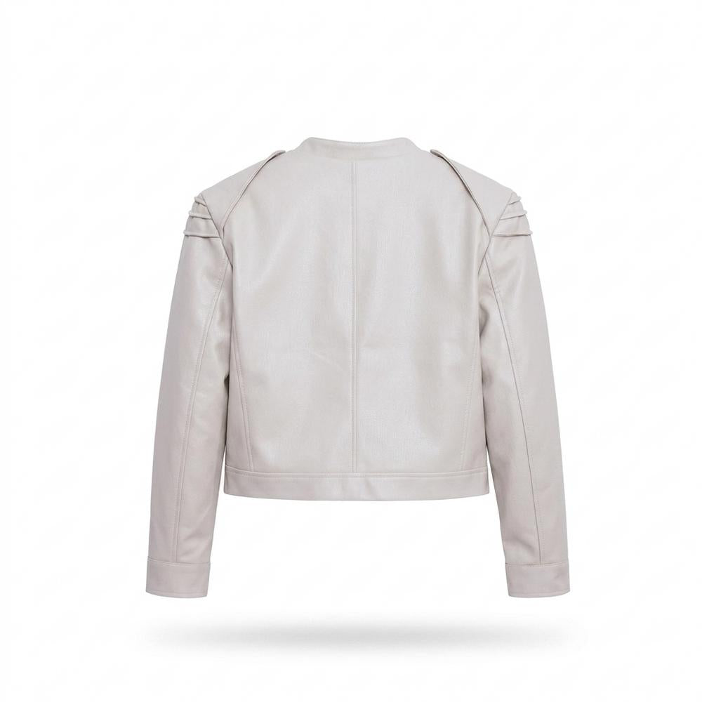 Mens Outlet House - Madan | Double-Zip Stand-Collar Leather Jacket Women