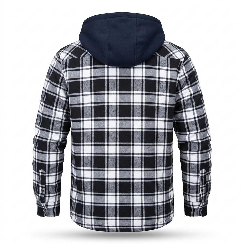 Mens Outlet House - Yuket | Hooded Plaid Jacket Men