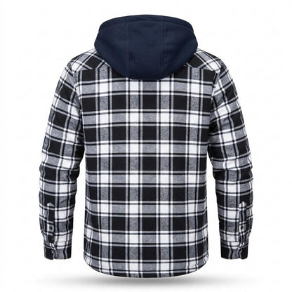 Mens Outlet House - Yuket | Hooded Plaid Jacket Men