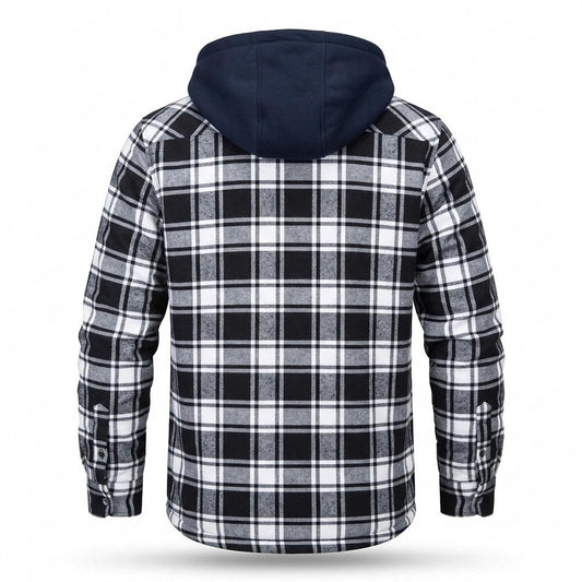 Mens Outlet House - Yuket | Hooded Plaid Jacket Men